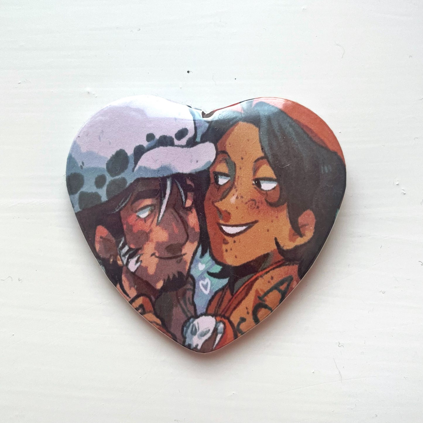 One Piece Acelaw Heart Button