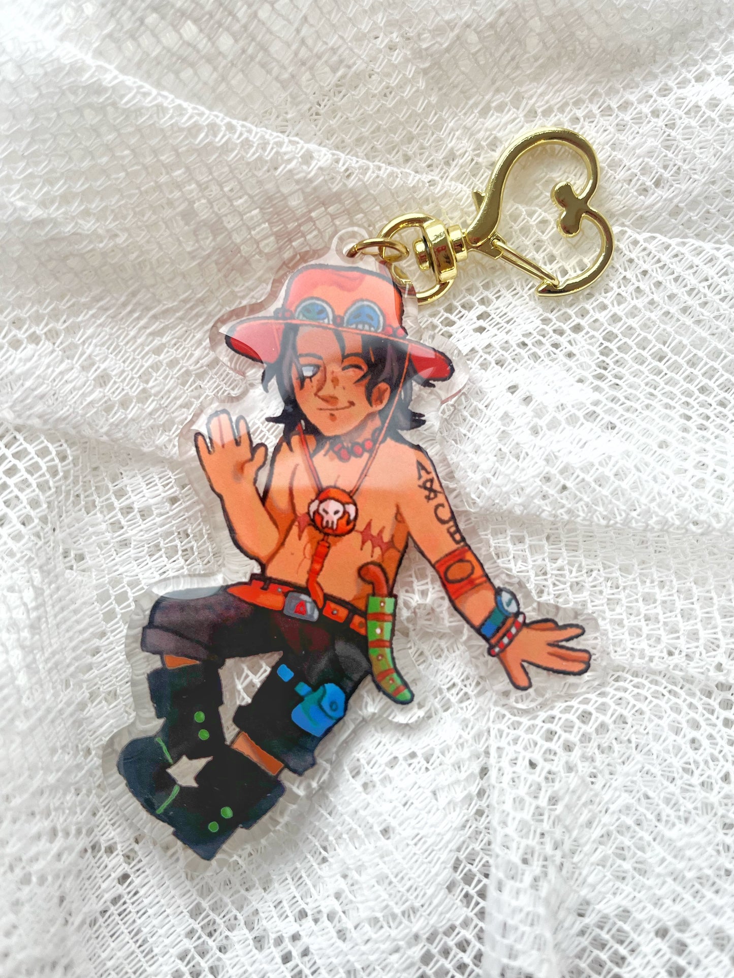 One Piece Ace Acrylic Keychain